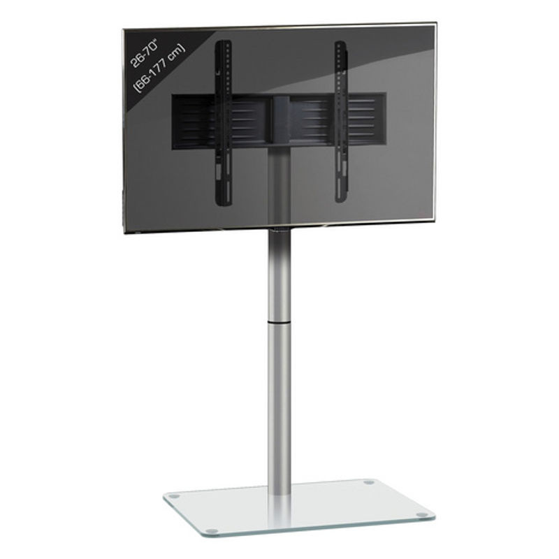 VCM TV Standfuß Alani schwenkbar mit Zwischenboden aus Aluminium und Stahl in Silber, H x B x T: 100 x 60 x 45 cm - Bild 3