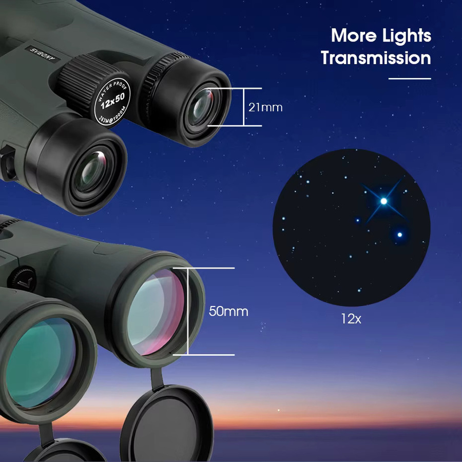 Svbony SA203 12x50 Fernglas mit IPX7 Wasserdichtigkeit, FMC Multicoating und Bak4 Prismen inklusive Nackenband und Stativadapter - Bild 5
