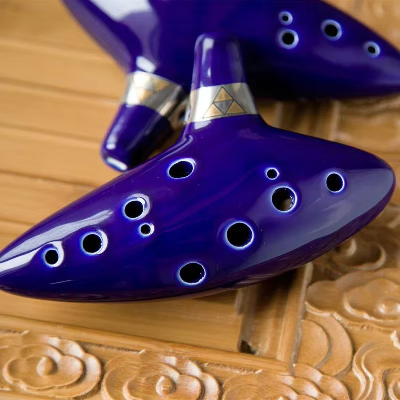 Bandai Ocarina Ceramic Legend Of 12 Tones Alto C Keramik-Ocarina Musikinstrument mit Liederbuch, Halsschnur und Halskordel - Bild 4