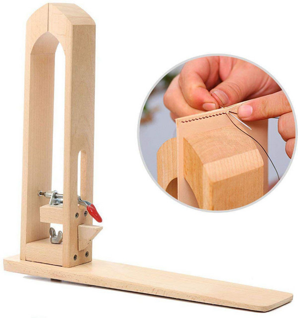 Holz-Nähklemme für das Lederhandwerk und zum Schnüren - Bild 1