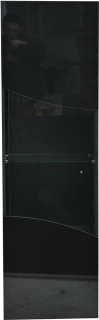 Schmaler Wohnzimmer-Vitrinenschrank PD1 in Schwarz mit Glastüren und integrierter Beleuchtung, B/T/H: 35 x 50 x 165 cm - Bild 1