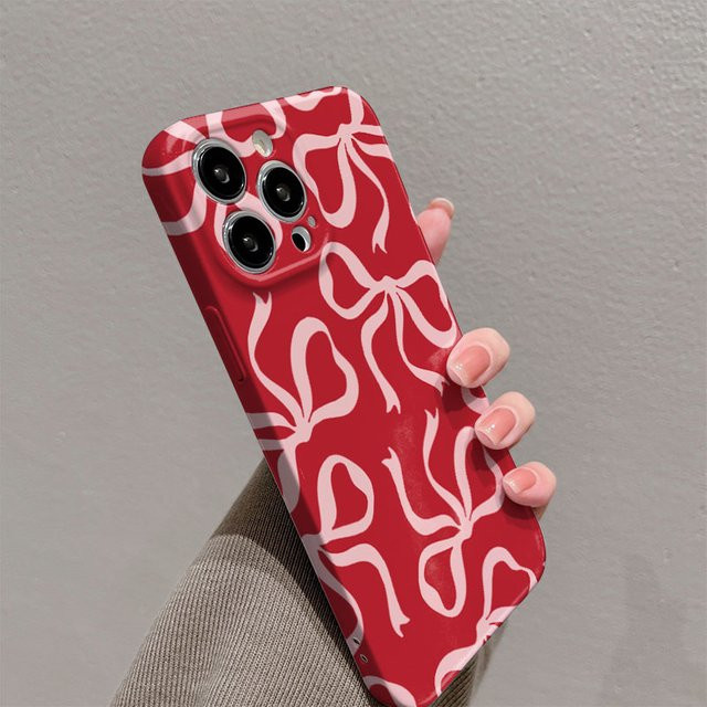 Clmj Swag Pink Bow Glänzende Folie Harte PC-Handyhülle für Xiaomi Redmi Note Pro Plus Max 4G 5G in Pink - Bild 1