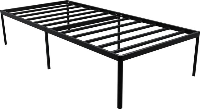DELUKE Metallbett RUKIM in Schwarz Matt aus Stahl, B/T/H: 90 x 200 x 41 cm - Bild 1