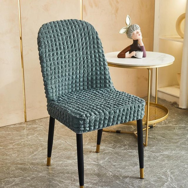 Yiran Furniture Blasengarn Stuhlbezug für gebogene Esszimmerstühle, Petrol, elastisch und rutschfest, B/T/H: 40 x 43 x 43 cm - Bild 1