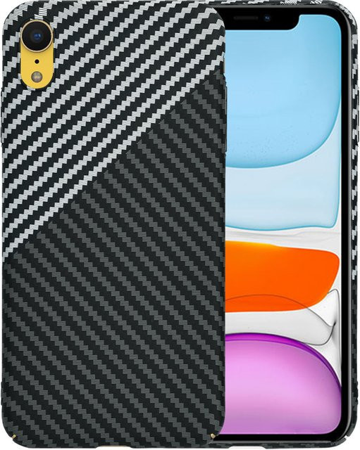 Techsuit Carbonite FiberShell Schutzhülle für Apple iPhone XR in Schwarz Grau - Bild 1