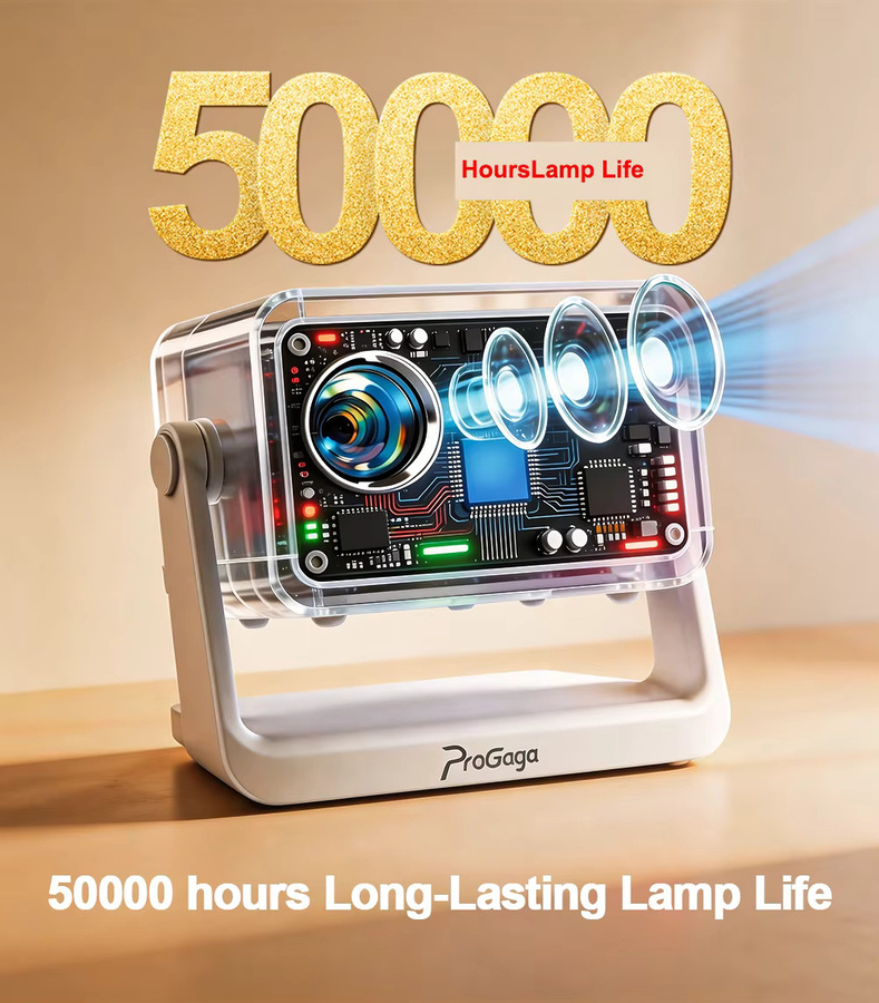 PROGAGA Tragbarer 4K UHD Projektor PG370Max in Weiß mit 700 ANSI Lumen, 1080P Auflösung und 10W HIFI-Lautsprecher für dein Heimkino - Bild 6