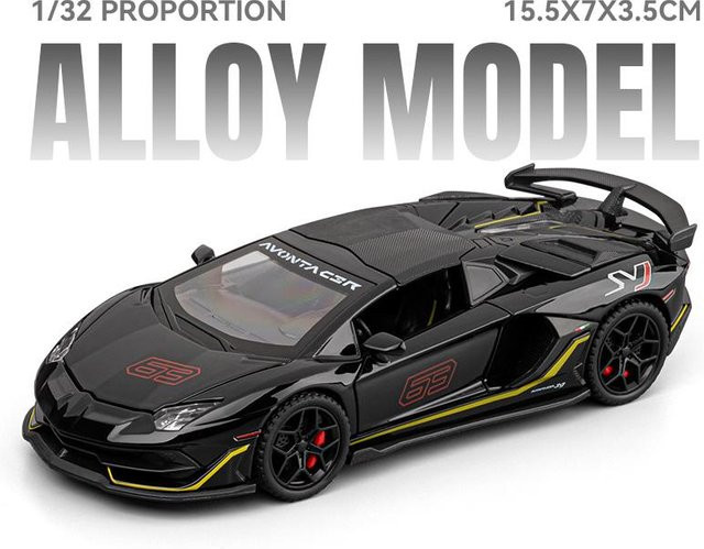 Linyi toy car Aventador Svj63 Supersportwagen, Modellauto, 1:32, Metall, ab 18 Jahre - Bild 1