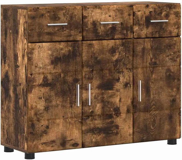 vidaXL Sideboard FLORIN mit Tür in Geräucherte Eiche, modern, B/T/H: 88,5 x 30,5 x 73 cm - Bild 1