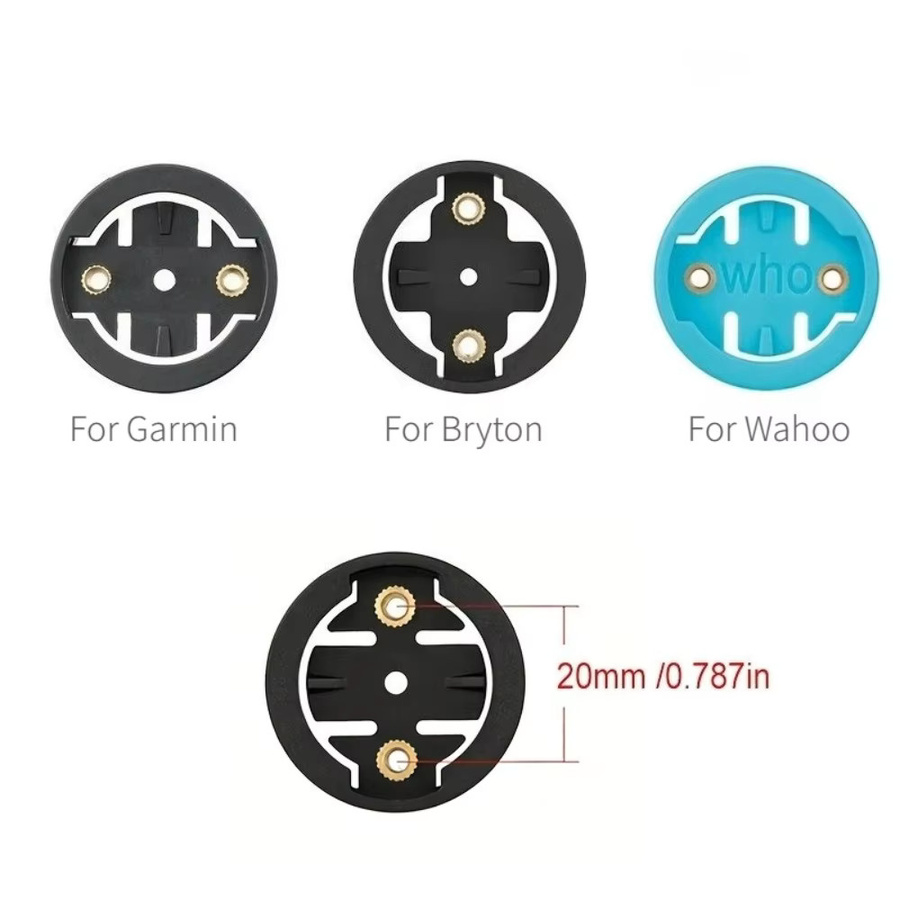 2 Stück ECIOSL universelle Fahrradcomputer-Halterungseinsätze für Garmin Edge, Bryton und Wahoo ELEMNT in Schwarz - Bild 3