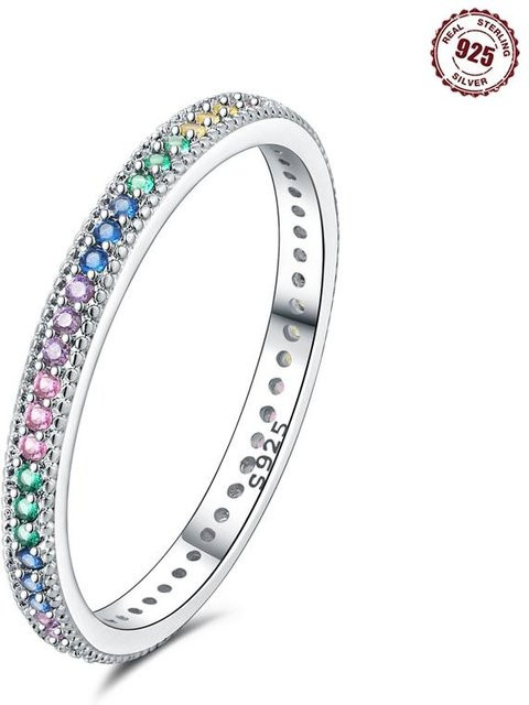 Doppelringe 925 Silber, Zirkonia, Damen, Ringgröße 8 - Bild 1