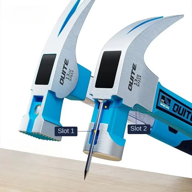 Professioneller Klauenhammer aus High-Carbon-Stahl mit Holzgriff in Blau - Bild 1