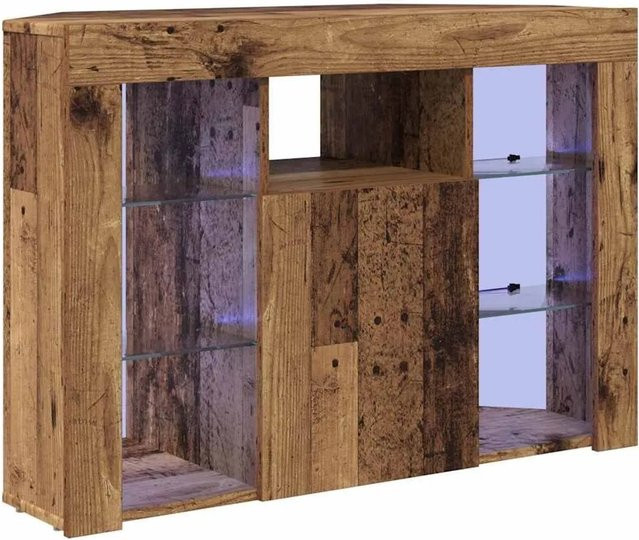 vidaXL Eck-LED-TV-Schrank in Altholz-Optik mit integrierter Beleuchtung, Farbe Braun, B/T/H: 100 x 40 x 68 cm - Bild 1