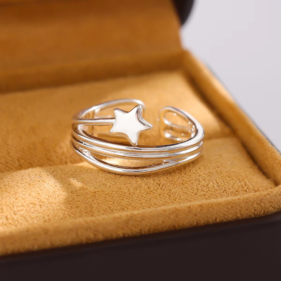 Ring 925 Silber, fünfzackiger Stern, Damen - Bild 3