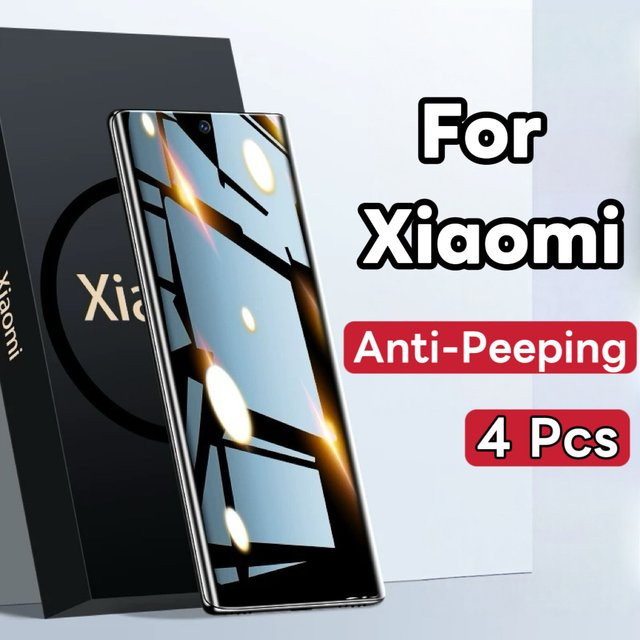 4 Stück Sichtschutzfolien aus gehärtetem Glas für die Xiaomi-Serie, transparent - Bild 1