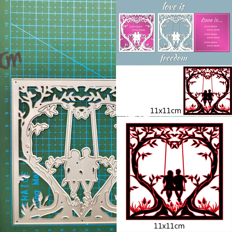 Metall Schneidestempel Schablone mit Katzen-Motiv für DIY Scrapbooking und Bastelarbeiten in Silber - Bild 3