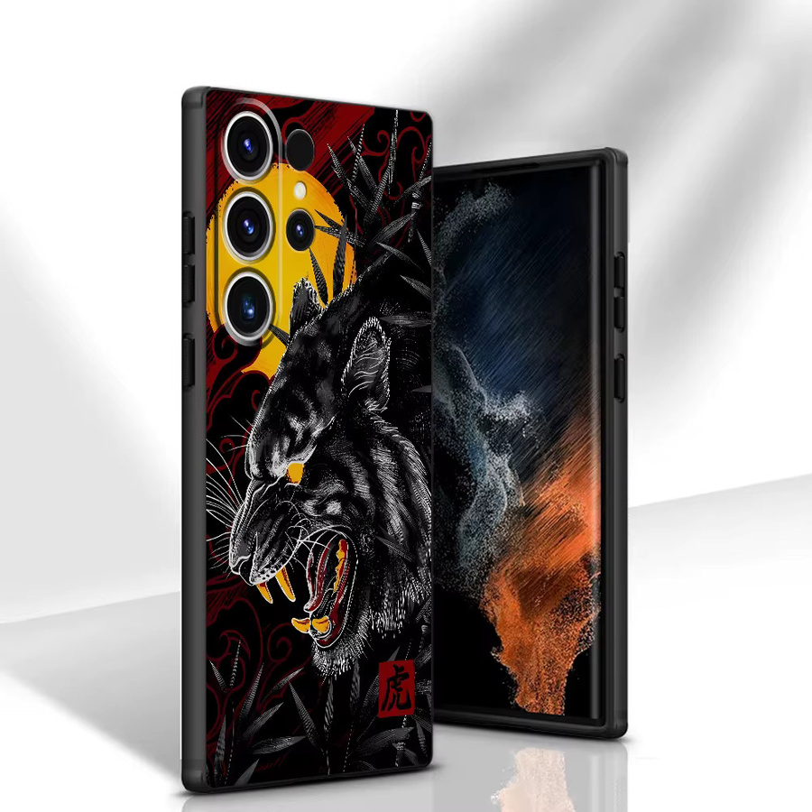Schwarze weiche Handyhülle Tiger Dragon für Samsung Galaxy S25 Ultra S24 S23 S22 S21 S20 Note 20 10 Plus FE - Bild 5
