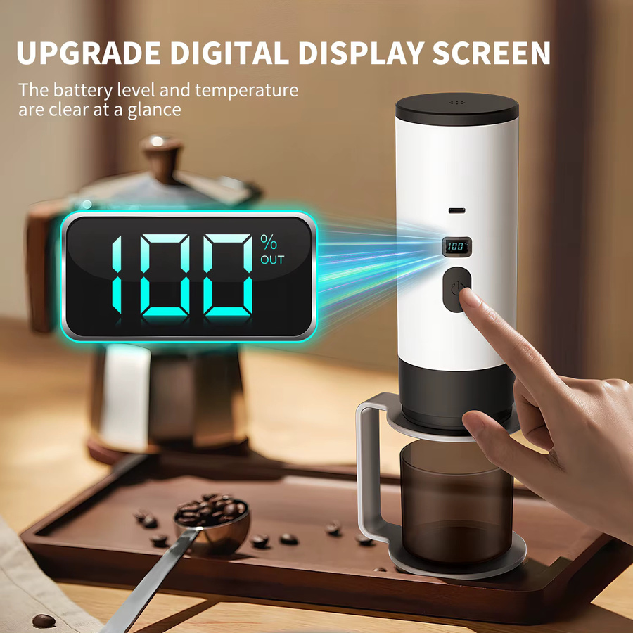 Omeser 3-in-1 Elektrische Kaffeemaschine Tragbarer Espresso-Kaffeebereiter für Kapseln und Pulver in Weiß - Bild 5