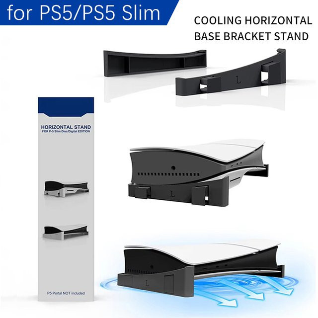 VAORLO 2er Set horizontale Kühlbasishalterung für PS5 Disc und Digital Edition in Schwarz und Weiß - Bild 1
