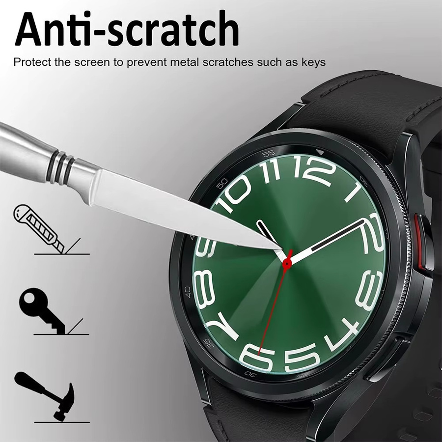 SAMUTAX Displayschutzfolie Glas, Samsung Galaxy Watch 5 Pro/5/4, Schwarz - Bild 1