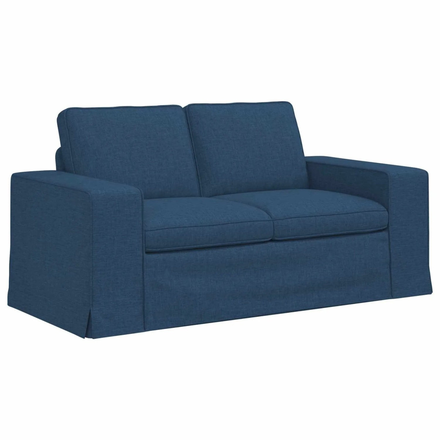 vidaXL Sofa Blau mit Stoffbezug und Metallrahmen, B/T/H: 162 x 80 x 82 cm - Bild 2