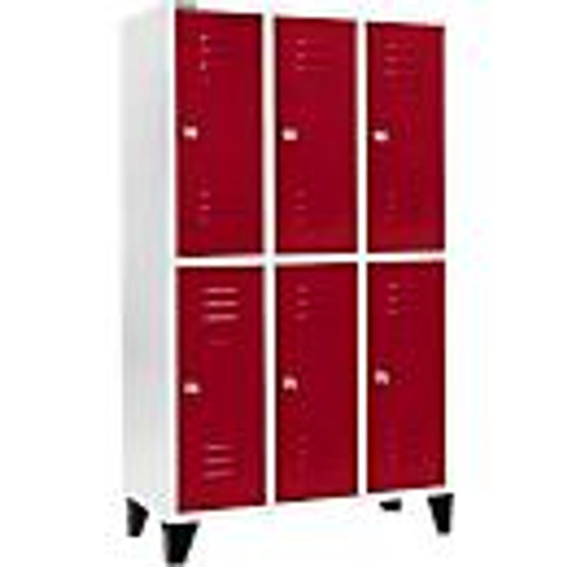 Schäfer Shop Select Kleiderspind mit 6 Abteilen, Zylinderschloss und Füßen, Farbe: Rubinrot, Breite: 40 cm - Bild 3
