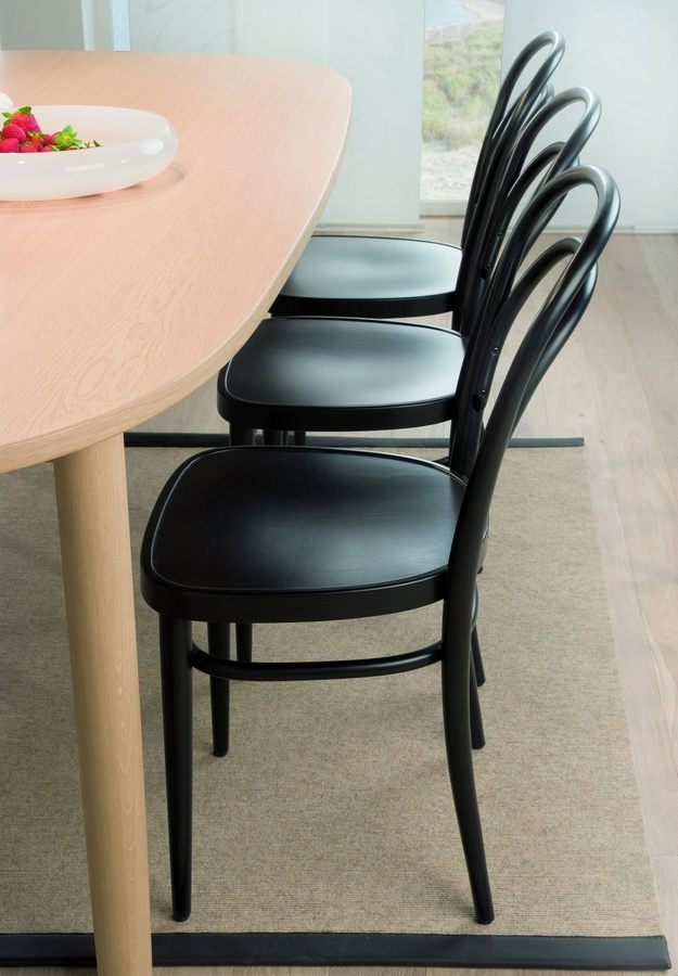 Thonet 214 Stuhl aus Buche mit Rohrgeflecht in Schwarz - Bild 3