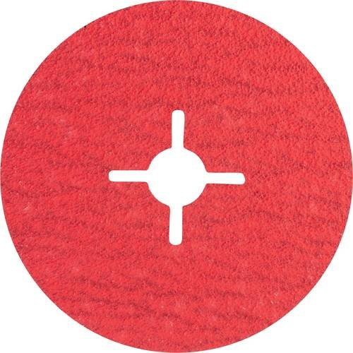 PFERD CO-COOL Keramikkorn Fiberscheibe für kühlen Schliff auf Edelstahl, Farbe: Rot, Durchmesser: 100 mm, Körnung: 60, 25 Stück - Bild 1