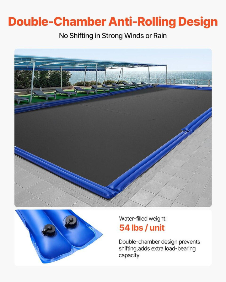 Buying Solutions MB 5er-Pack Doppelkammer-Wassersäcke mit Schläuchen für Winter-Poolabdeckungen, Blau, PVC, Länge: 300 cm - Bild 2