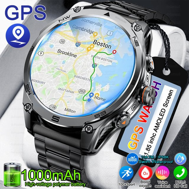 MAVHX Smartwatch, GPS, 10 ATM, Schwarz, Herren - Bild 1