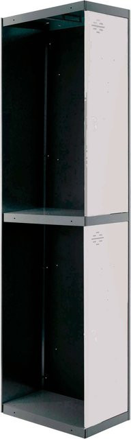 PROREGAL Spind AMEGO Anbaumodul mit 2 Abteilen, Anthrazit-Weiß, H x B x T: 180 x 40 x 50 cm - Bild 1