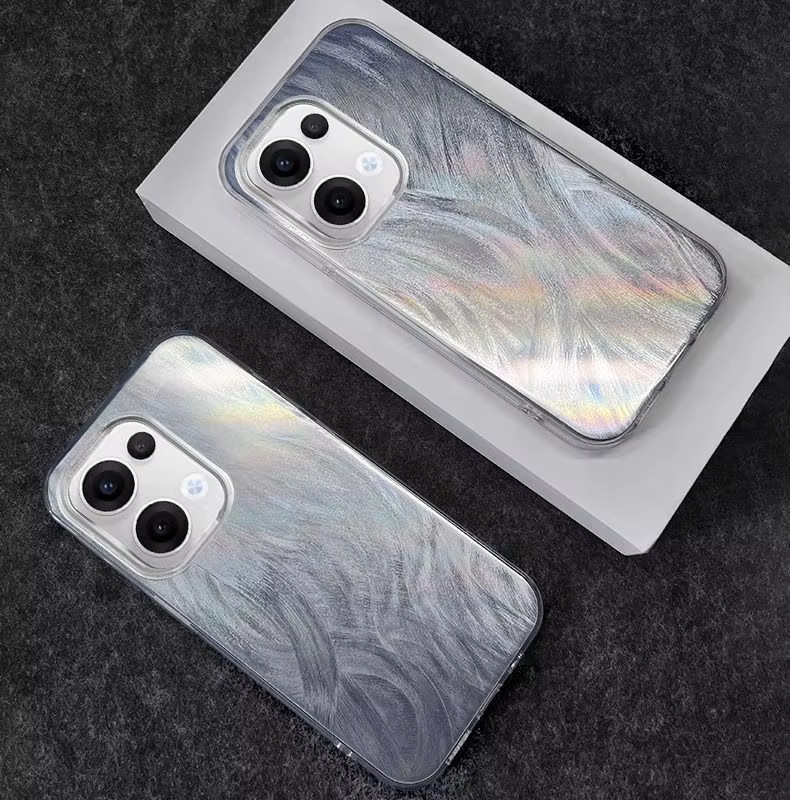 Xiaomi Poco C85 4G Handyhülle in Silber Laser Farbverlauf mit sturzsicherer Hartschale - Bild 3