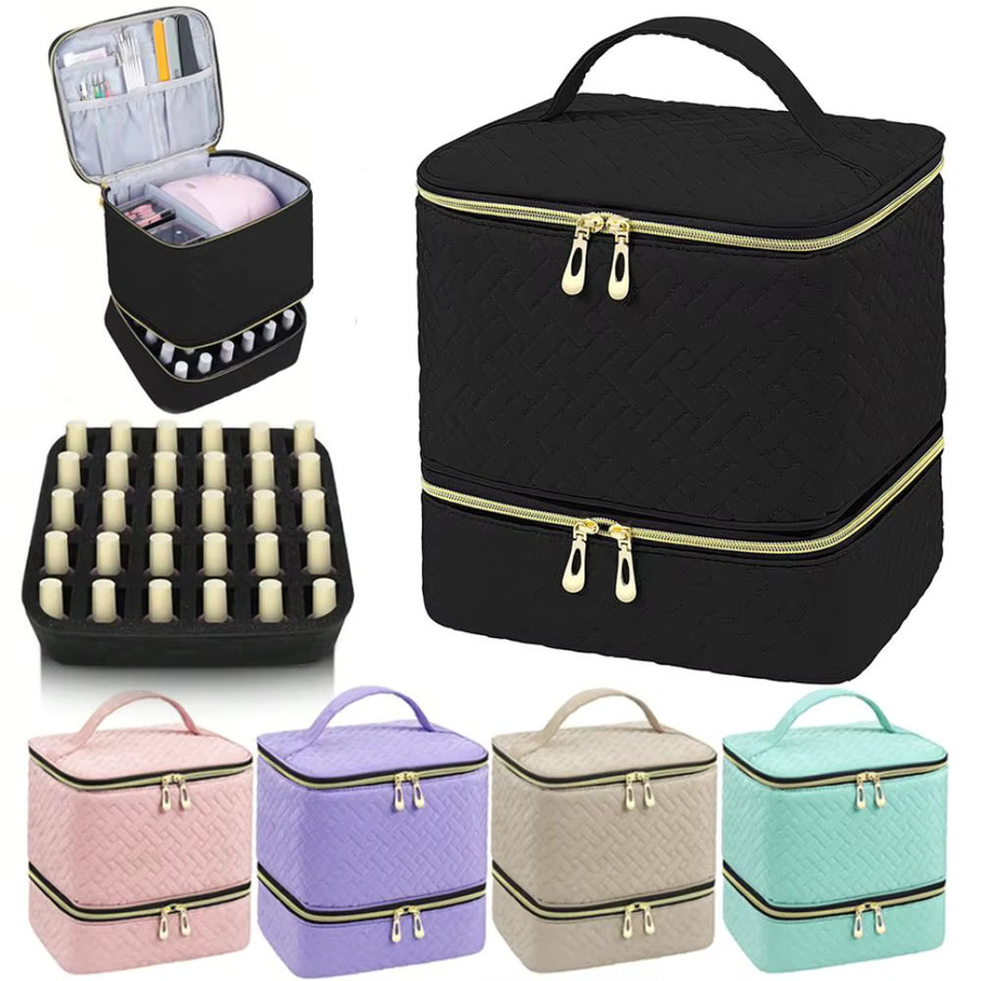 ISKYBOB Nagellack-Organizer-Tasche, Schwarz, Unisex - Bild 3