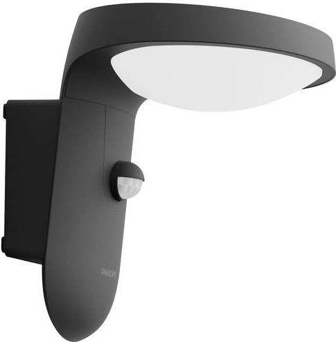 Philips Tyla Solar-Wandleuchte aus Aluminium in Anthrazit mit LED, Bewegungsmelder und Dämmerungssensor, Warmweiß, B/T/H: 18,8 x 15,8 x 18,4 cm - Bild 1