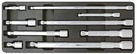 KS Tools CHROMEplus Kipp-Verlängerungs-Satz 9-teilig, 1/4 Zoll, 3/8 Zoll und 1/2 Zoll, Silber - Bild 2