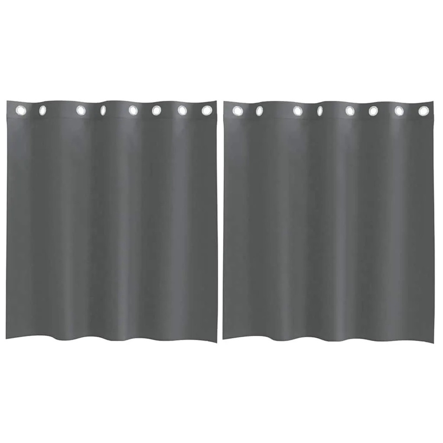 vidaXL Voile Vorhänge mit Ösen, 2er Set, Dunkelgrau, B: 140 cm x H: 140 cm - Bild 2