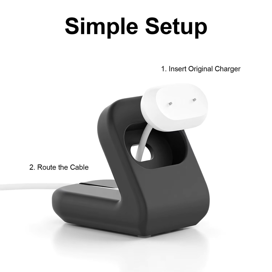 Rutschfeste Desktop-Ladestation für Google Fitbit Air in Schwarz - Bild 3