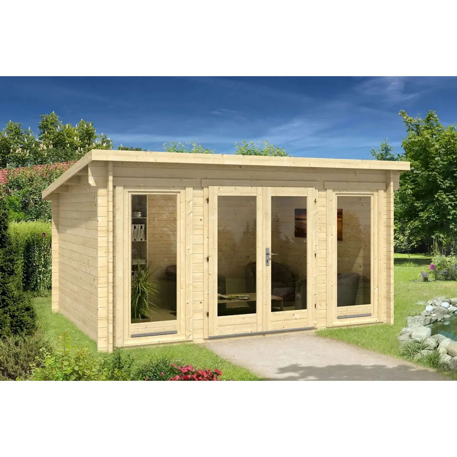 Alpholz Gartenhaus Atrium-F Pultdach Unbehandelt B/T: 440 x 345 cm, Höhe: 229 cm - Bild 2