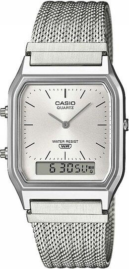 Casio Armbanduhr Vintage, Analog-Digital, Edelstahl, Silber, Unisex - Bild 1