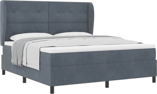vidaXL Boxspringbett mit Matratze und Taschenfederkern in Grau, B/T/H: 180 x 200 x 28 cm - Bild 1