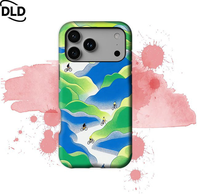 Potdemiel Mountainbike-Handyhülle für iPhone 17 16 15 14 13 Pro Max Plus in Multicolour, robuste Einzel- und Doppelschicht-Hülle für magnetische Handyhüllen - Bild 1