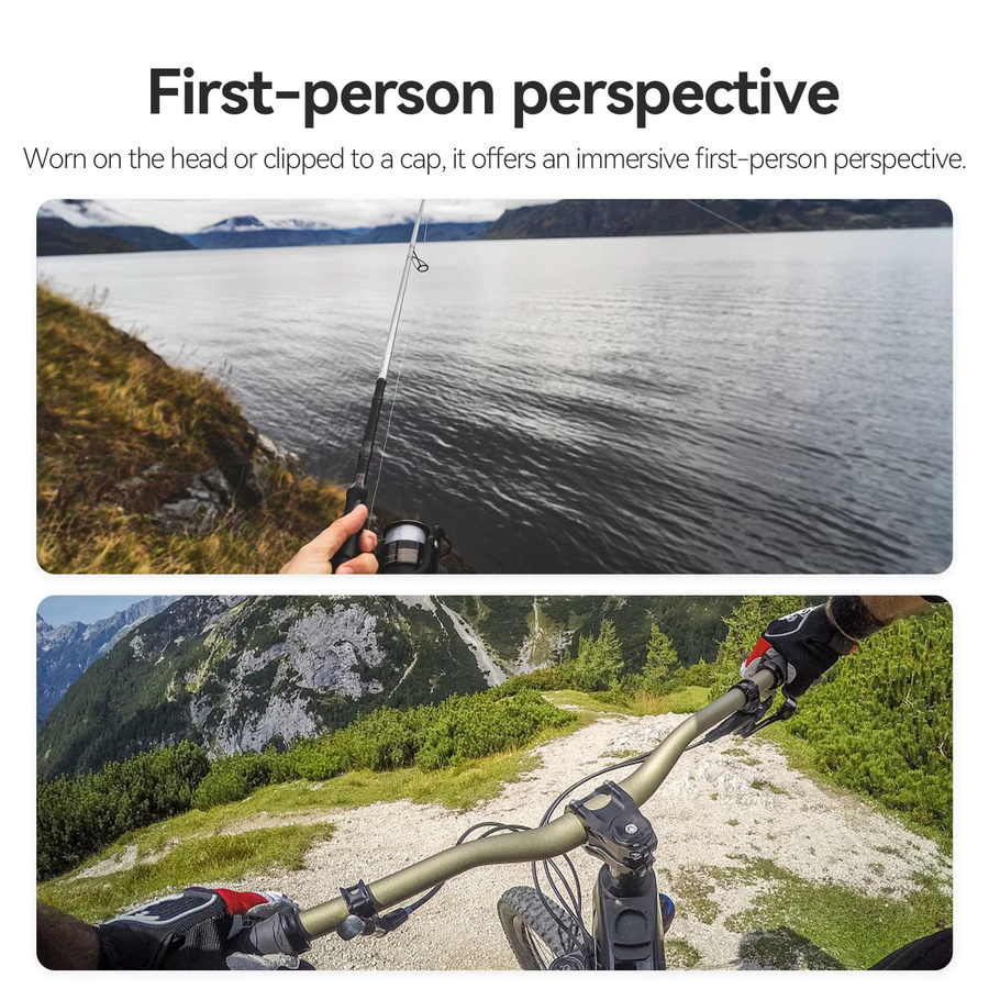 Andoer 2-in-1 Stirnband für Action-Kameras mit verstellbarem Kopfgurt und Schnellverschluss in Schwarz - Bild 4