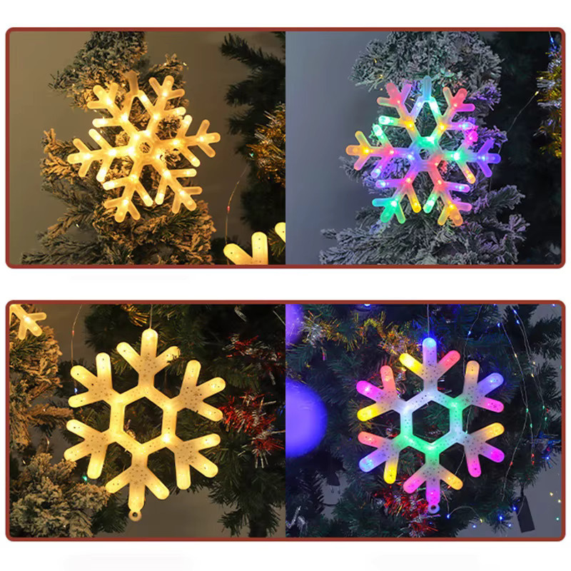 lyfs LED Schneeflocken Fensterdekoration für Weihnachten und Neujahr, batteriebetrieben, zum Aufhängen - Bild 2