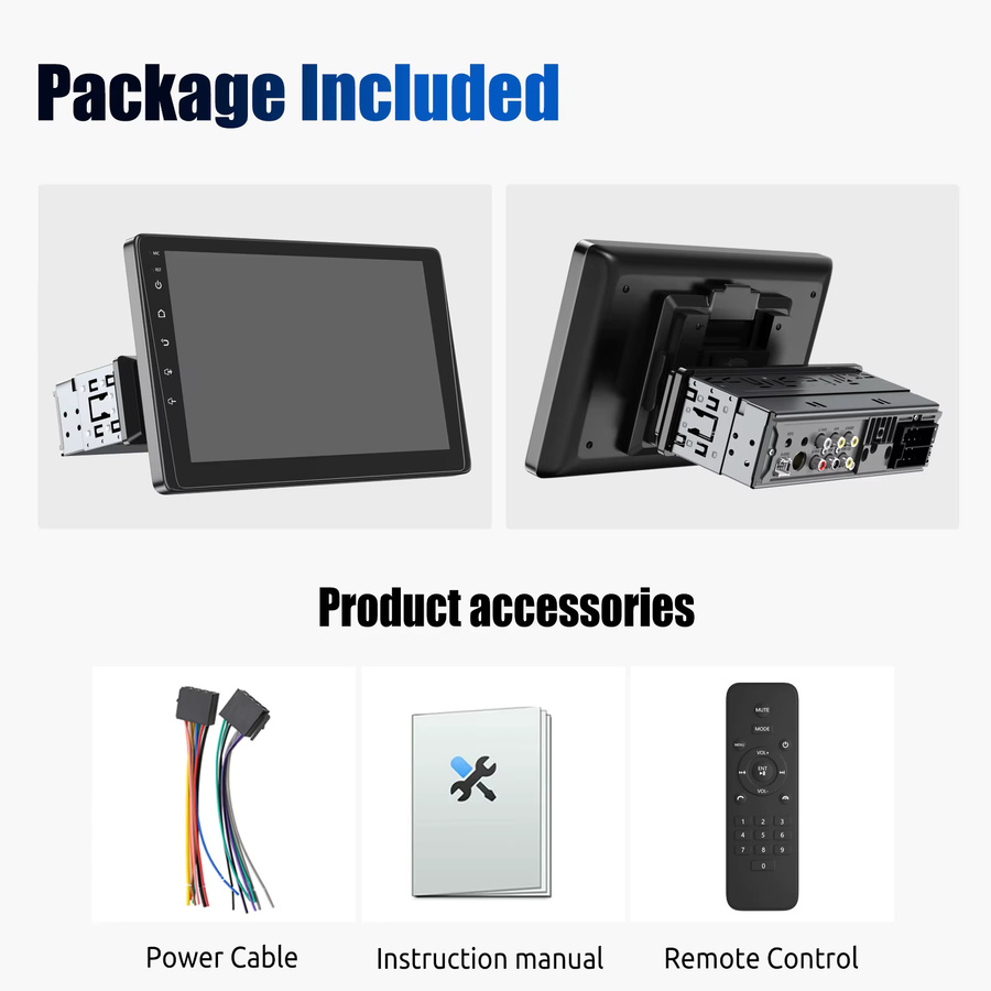 ESSGOO 9-Zoll Single DIN Autoradio in Schwarz mit kabellosem CarPlay, Android Auto, IPS-Bildschirm, Bluetooth, USB und Mirror Link - Bild 7