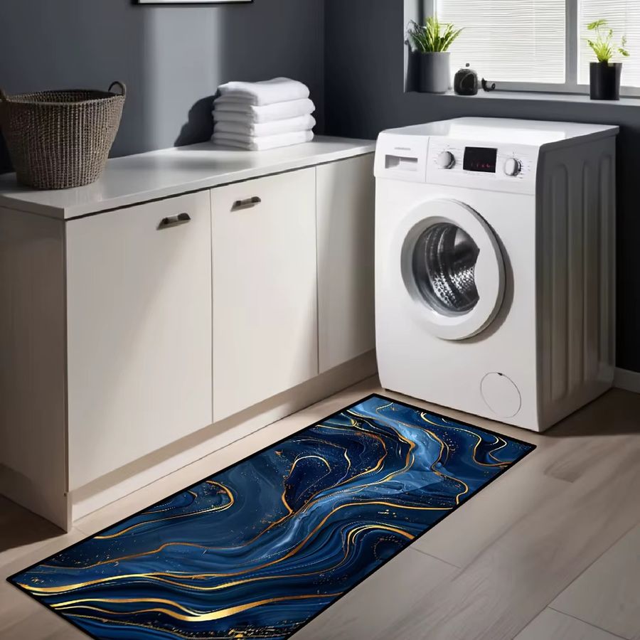 VIKAMA Teppichläufer Golden Diamond Velvet für Esszimmer, Bar und Küche in Gold - Bild 2