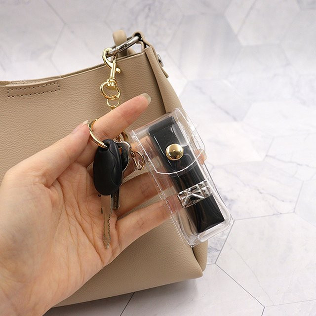Velishy Lippenbalsam-Tasche mit Schlüsselanhänger, transparentes PVC - Bild 1