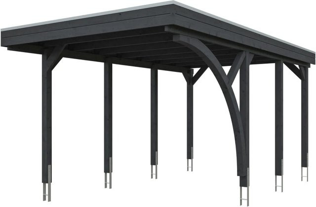 SKANHOLZ Carport Friesland mit Einfahrtsbogen aus Fichte in Schiefergrau B/T: 320 x 555 cm - Bild 4