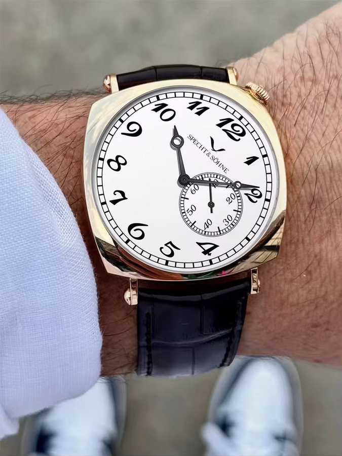 Specht & Söhne 1921 Armbanduhr, Automatik, Roségold, Saphirglas, Leder, Herren - Bild 5