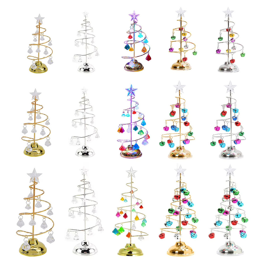 Alloet Kristall-Weihnachtsbaumlampe als dekorative Tischlampe in Gold, batteriebetrieben - Bild 3