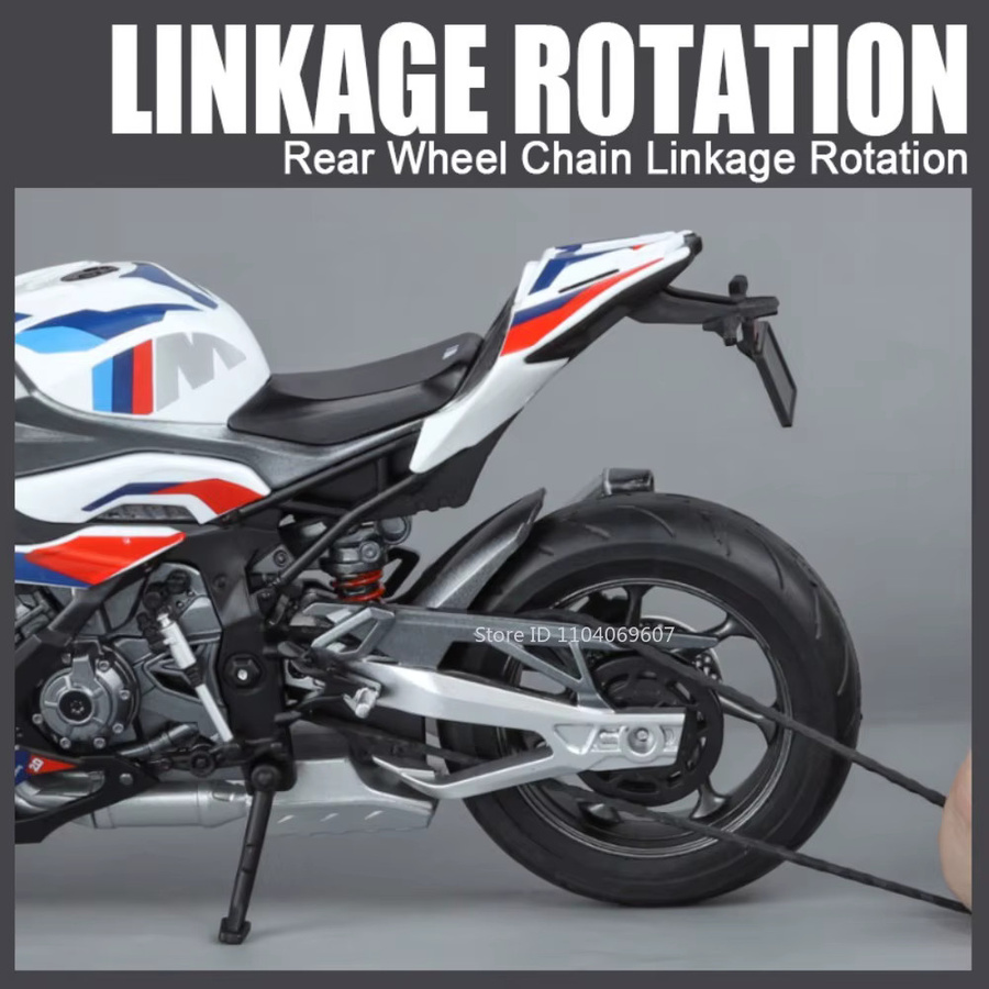 MAKEDA 1:9 RR1000 Miniatur Motorrad, Modell Spielzeug, Metall, Gummi - Bild 4