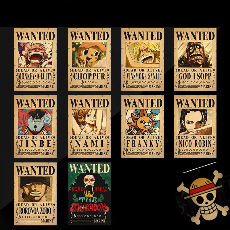 Bandai One Piece Wanted Poster Aufkleber, 56-teiliges Set, bunt - Bild 3
